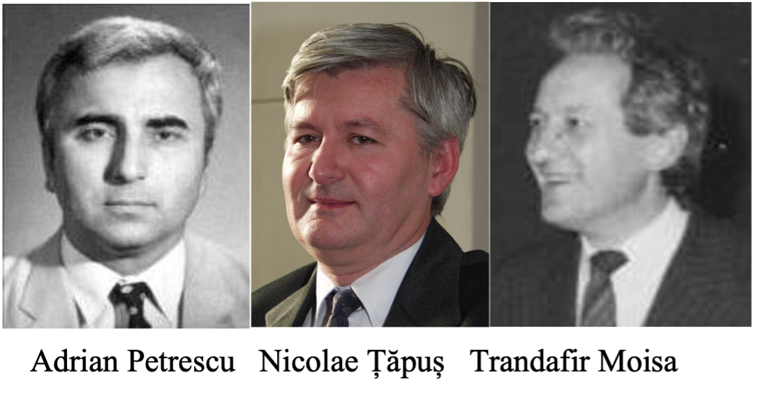 (De la stanga la dreapta) Adrian Petrescu, Nicolae Țăpuș si Trandafir Moisa